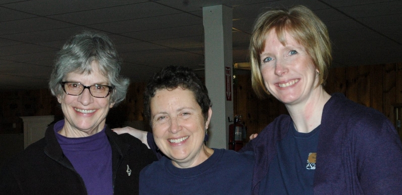 Left to right: Kathy Greason, Music Judge/Coach, Janet Kidd Sea Belles Director, Tracey Harkins Sea Belles Choreographer