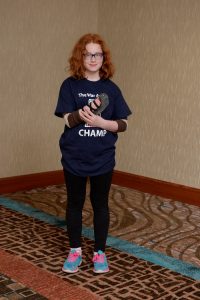 Emma at the 2016 Atlantic Child Amputee (CHAMP) Seminar wearing her swim device, thanks to public support of the Key Tag Service.